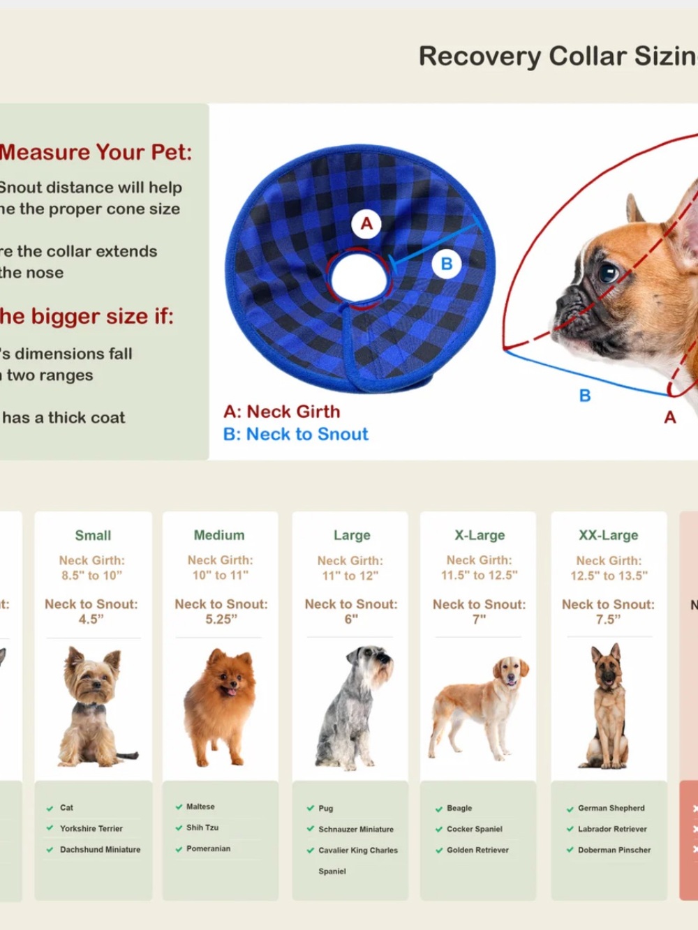 Alfie Pet Candace Recovery Cone Collar Blue Flannel Size Small - Picture 5 of 11